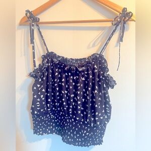 Navy Tie Strap Top